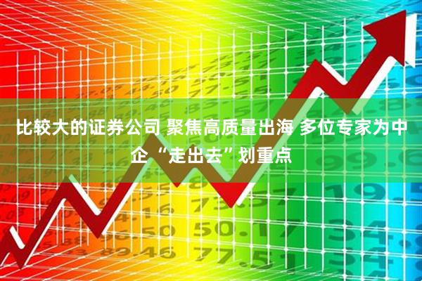 比较大的证券公司 聚焦高质量出海 多位专家为中企 “走出去”划重点
